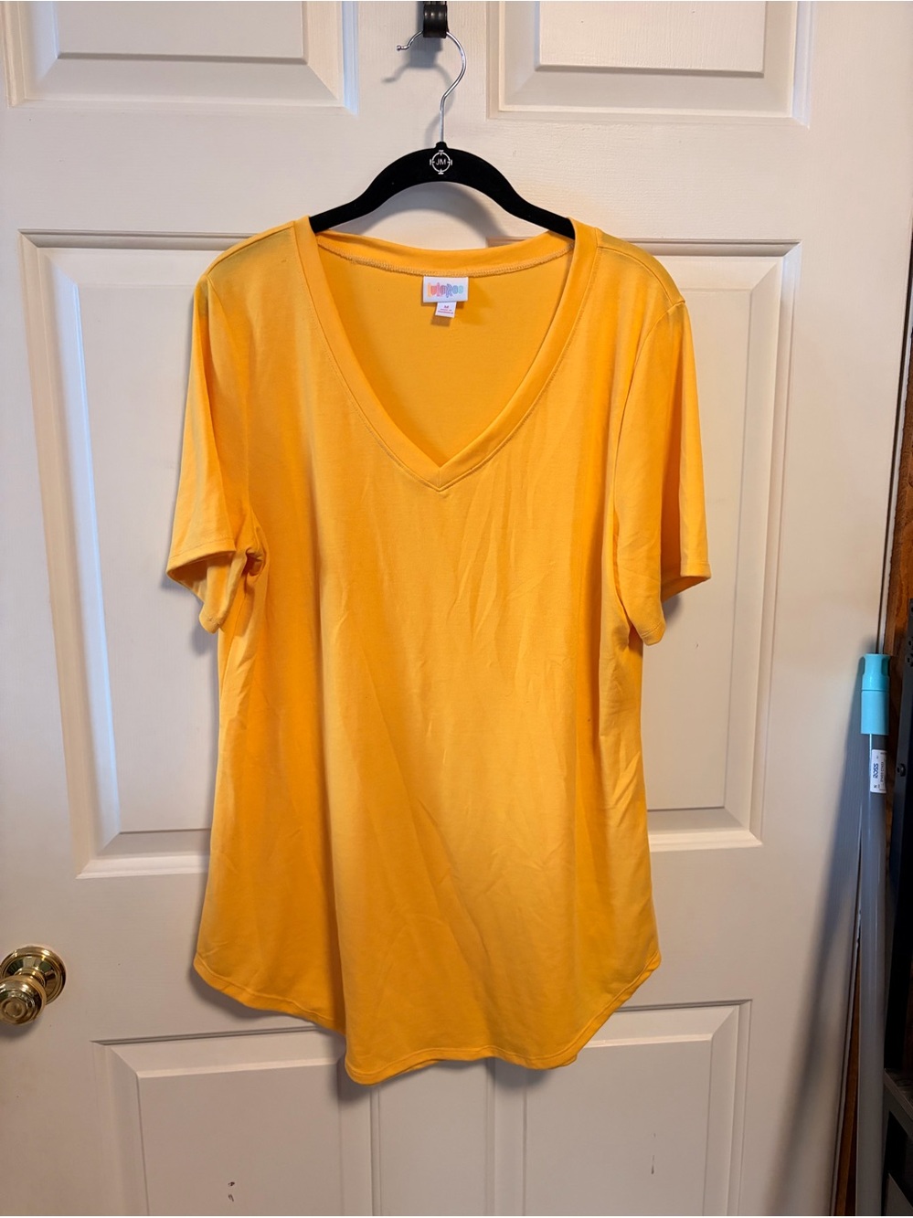 LuLaRoe Short Sleeve V-Neck Tee in Yellow